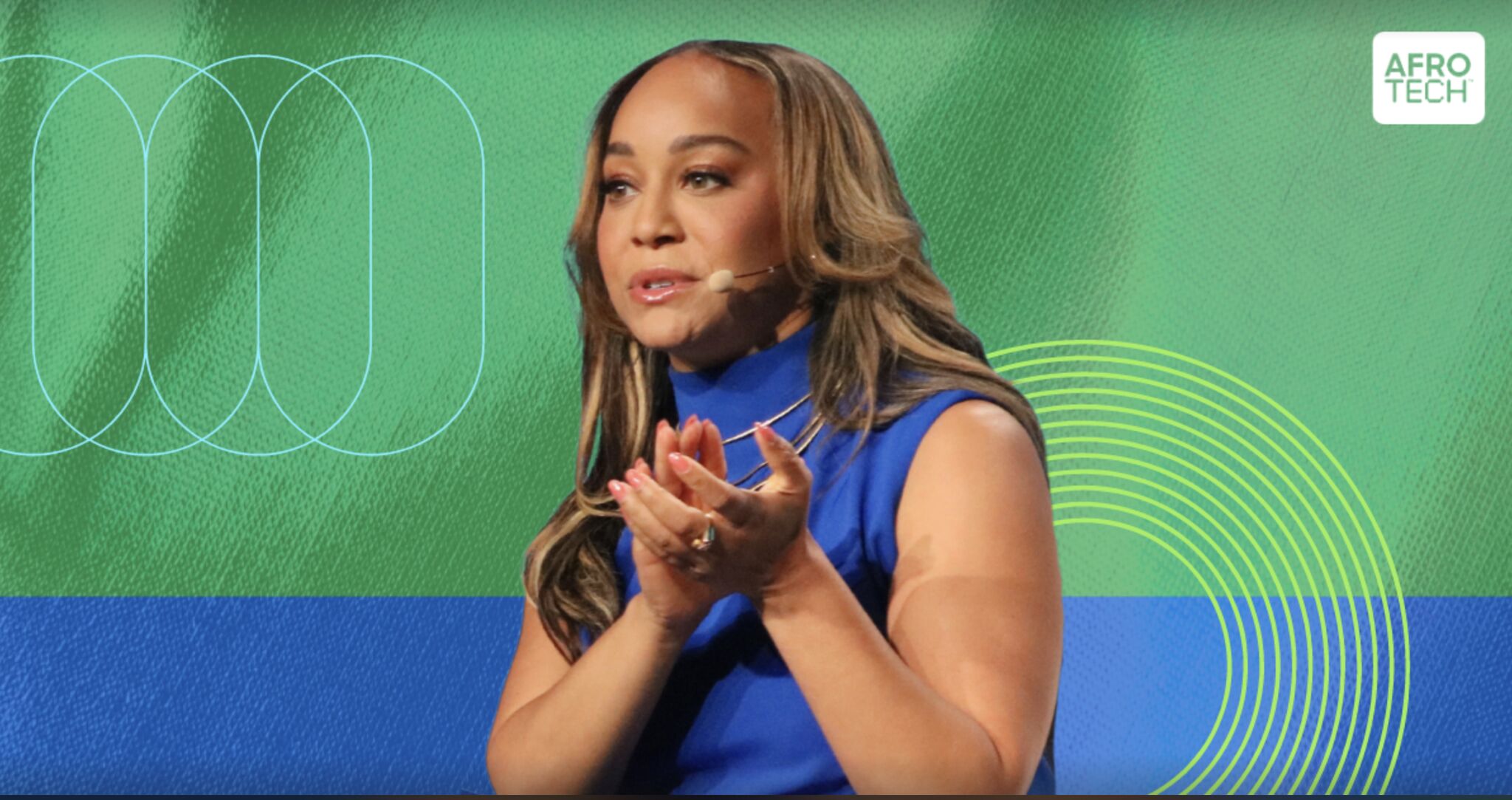 Morgan DeBaun speaking at AfroTech